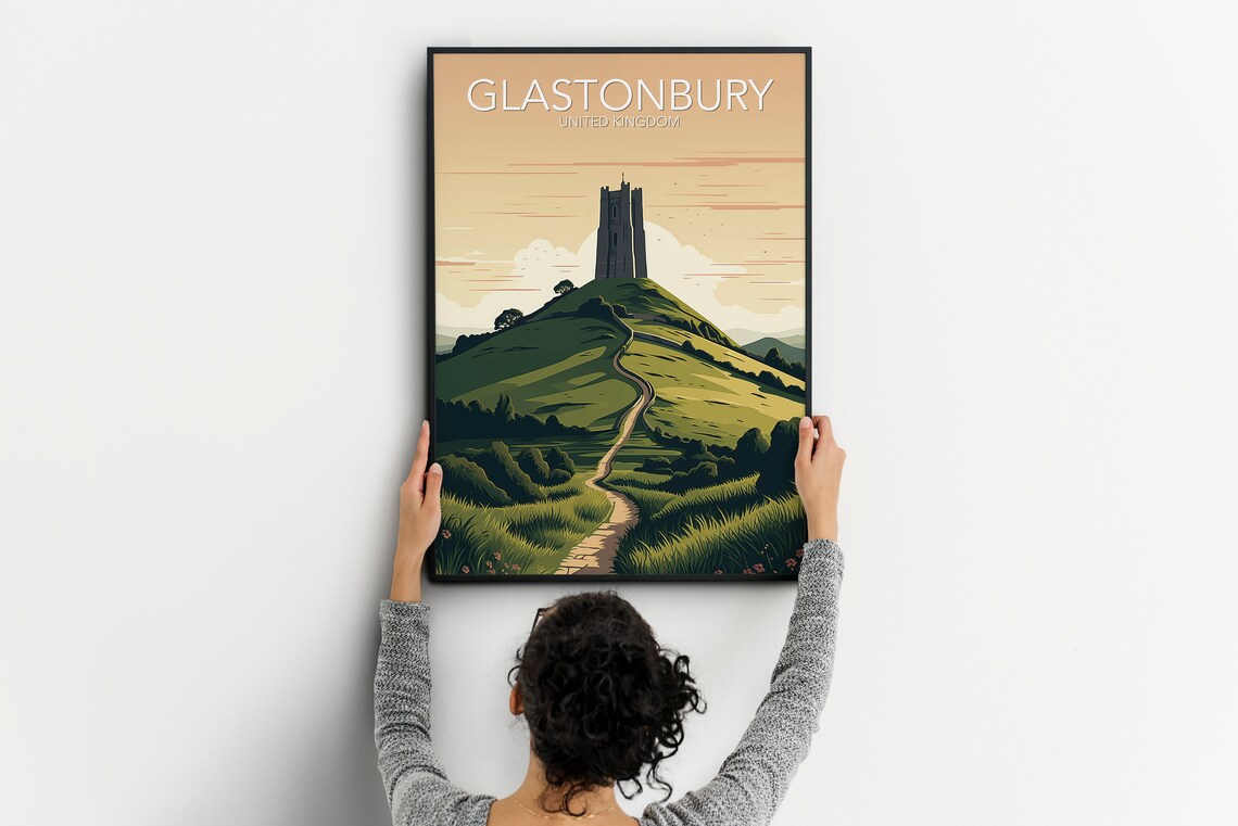Glastonbury Modern Travel Poster Print - Image 2
