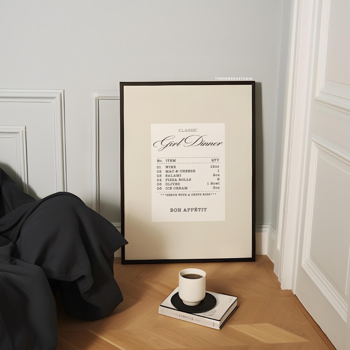 Beige Girl Dinner Receipt Printed Poster The New Era Studio