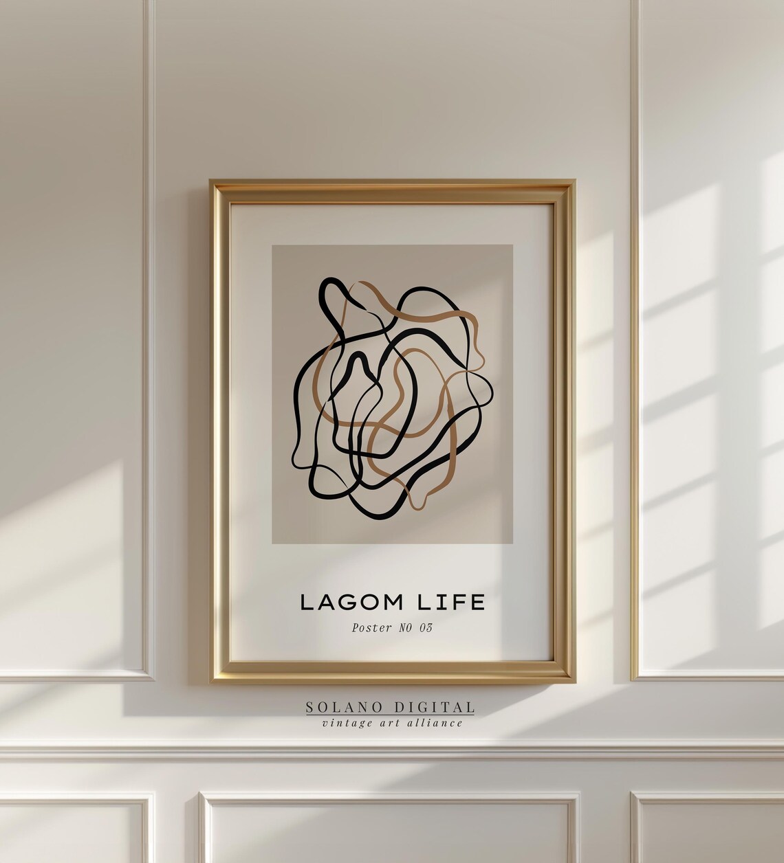 Lagom Life Abstract Line Art Minimalist Scandinavian Decor Poster