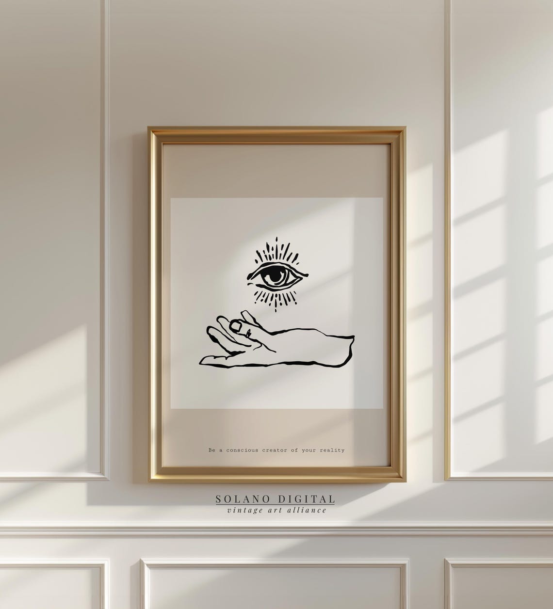 All Seeing Eye Hand Conscious Creator Manifestation Ink Wall Art