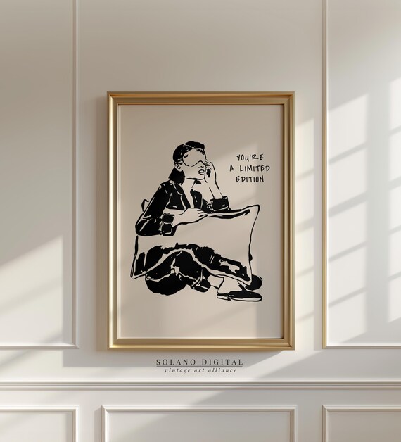 Self Love Line Art Print Modern Woman Poster Black And White Wall Inspirational Minimalist Quote