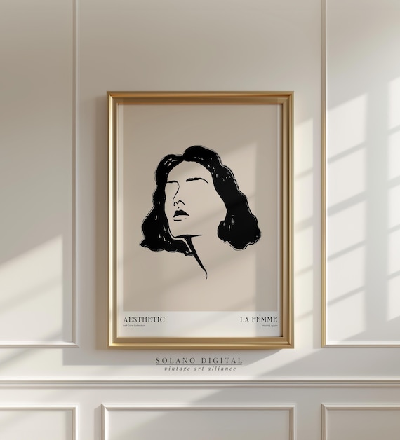 La Femme Minimalist Woman Face Ink Line Art Self Care Poster