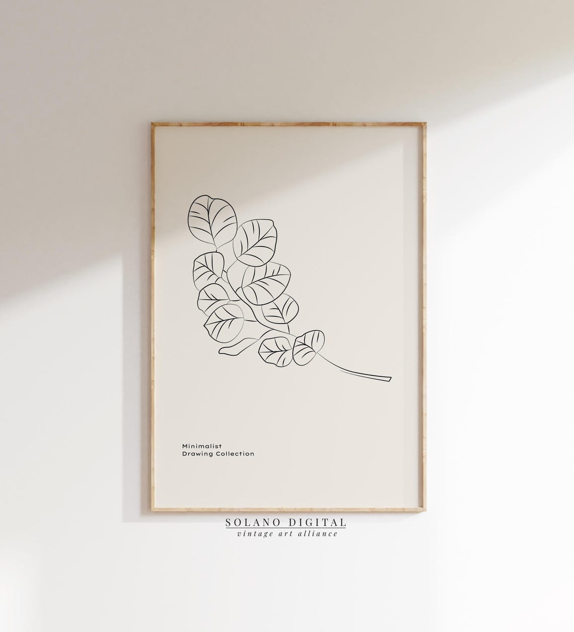 Minimal Leaf Line Art Print Black And Beige Botanical Poster Modern Nature Wall Decor Minimalist Drawing Collection