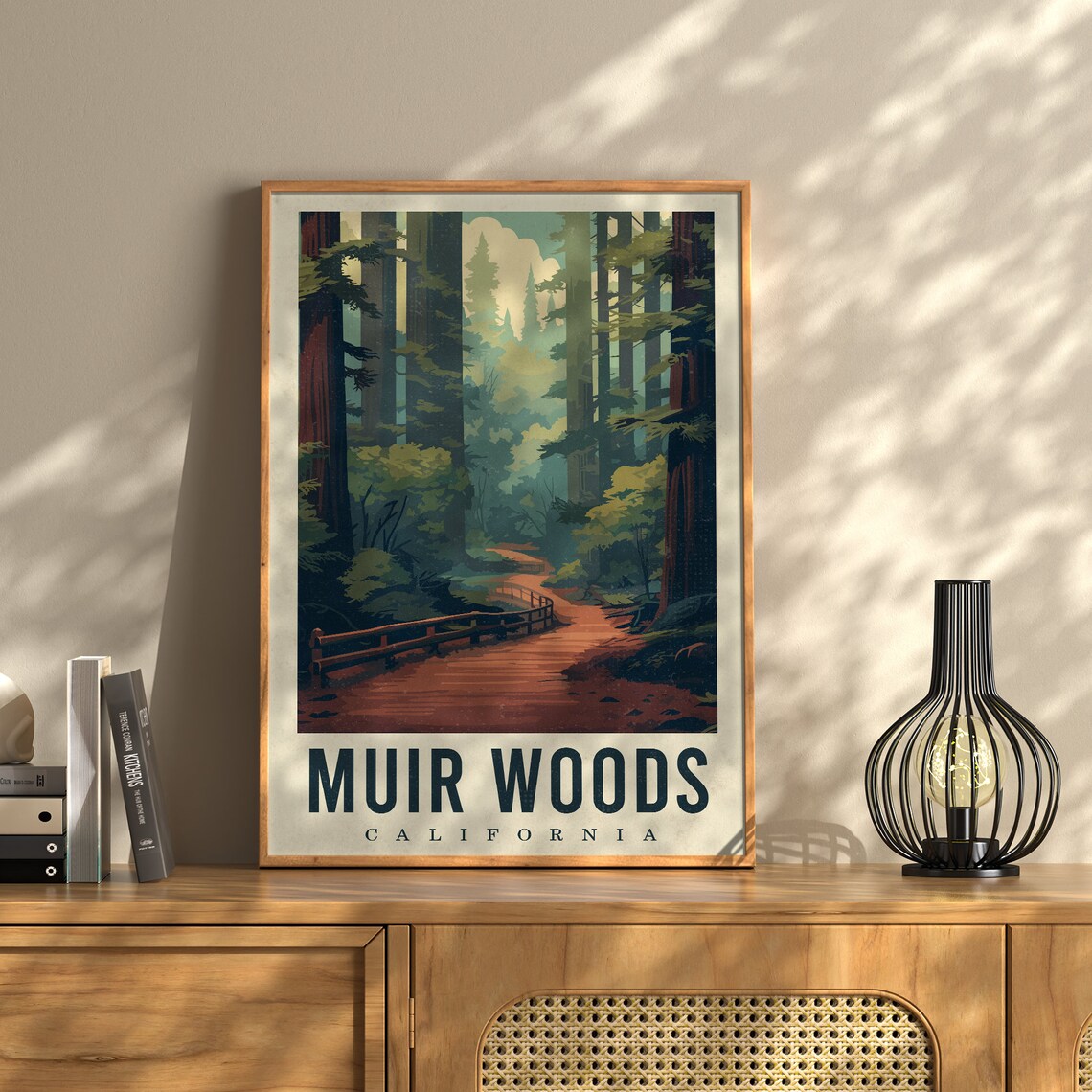 Muir Woods California Travel Poster, Travel Art