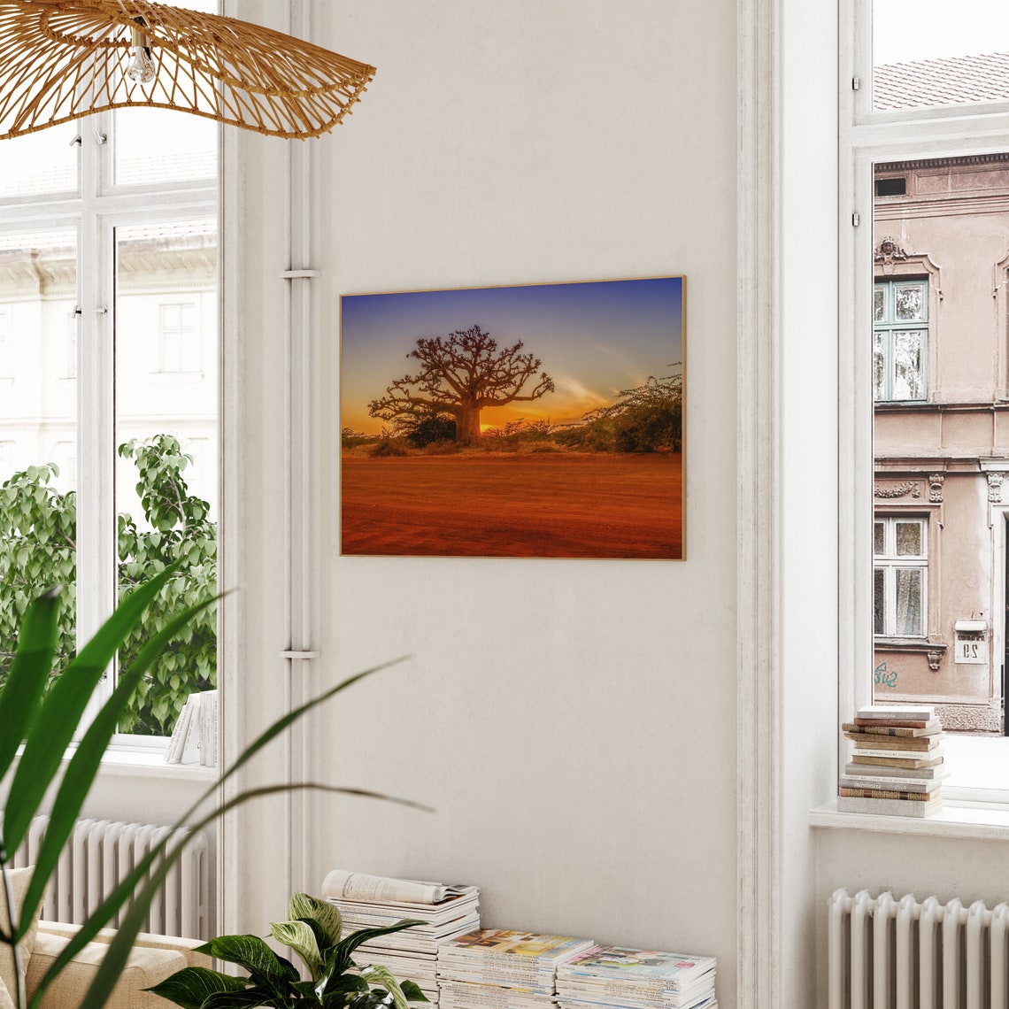 Senegal Baobab Tree Sunset Red Earth African Savanna Art Poster - Image 3