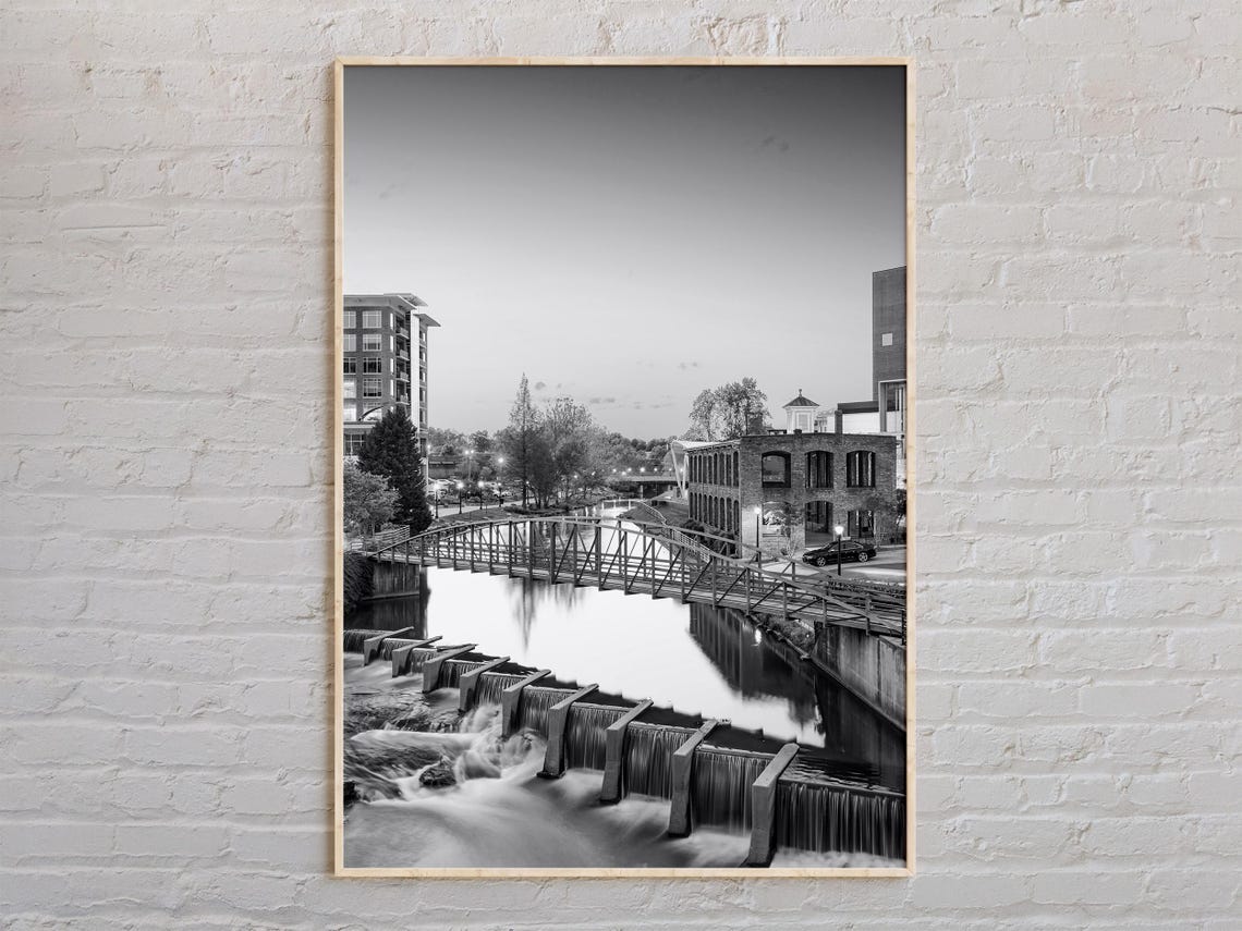 Black And White Greenville Island Print Greenville Wall Art Greenville Poster Greenville Photo Greenville Wall Decor Usa Print