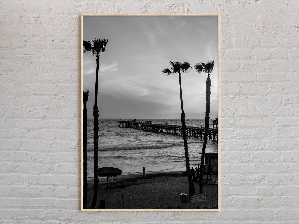 Black And White San Clemente Travel Poster