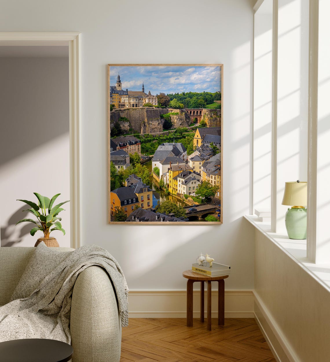 Luxembourg City Historic Old Town Cliffs Valley View Landscape Poster - Image 5