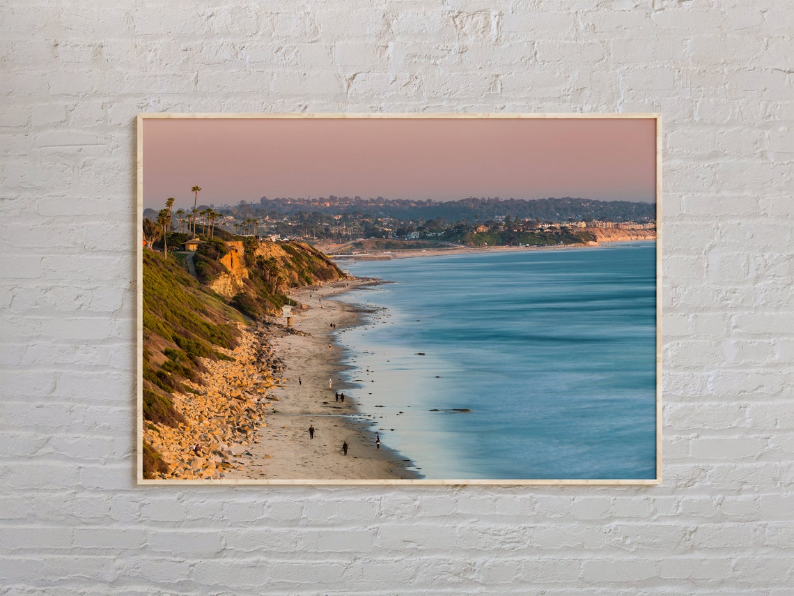 Encinitas California Sunset Beach Cliffs Pacific Landscape Poster