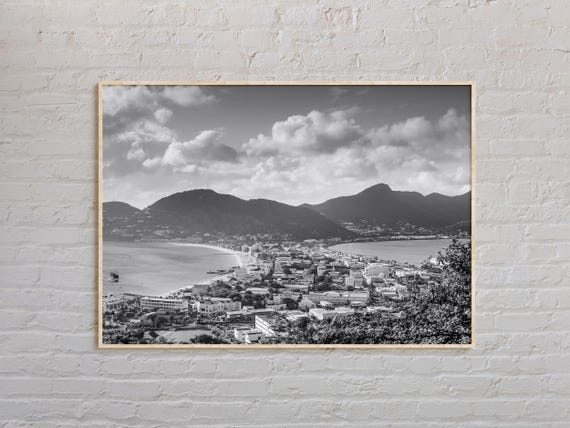 Black And White Saint Martin Print Saint Martin Wall Art Saint Martin Poster Saint Martin Photo Saint Martin Decor Caribbean Print