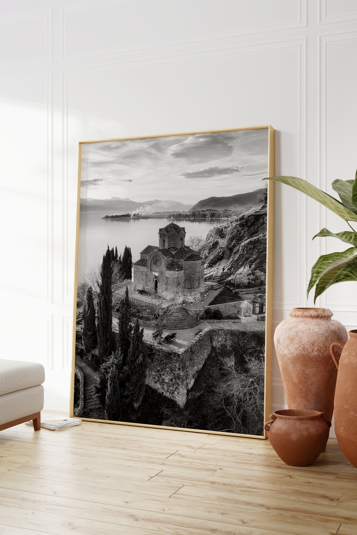 Black and White North Macedonia Art Print - Image 2