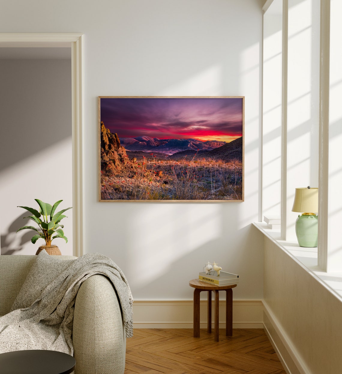 Big Bend National Park Desert Mountains Red Sunset Landscape Poster - Image 5