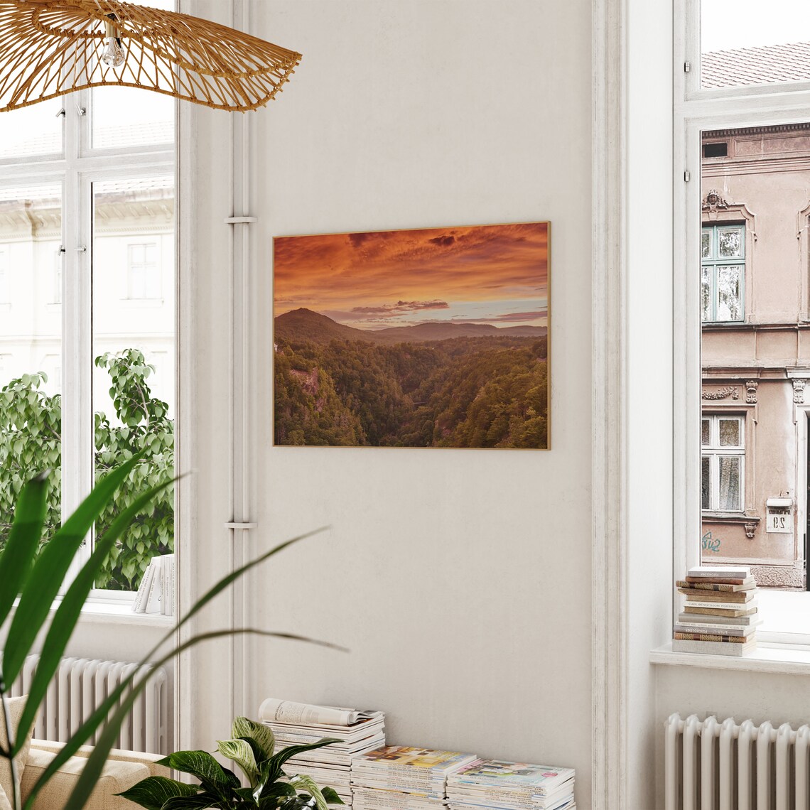 Georgia Mountains Sunset Forested Hills Golden Sky Landscape Poster - Image 3