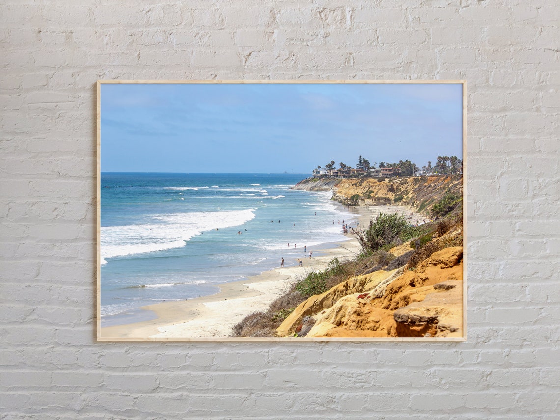 Carlsbad California Beach Cliffs Ocean Surf Coast View Poster