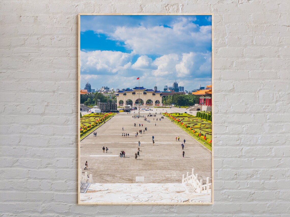 Taiwan Liberty Square Memorial Plaza Gate Daytime Photo Travel Poster