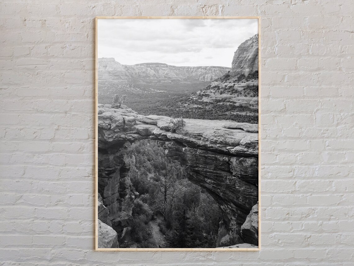 Sedona Black and White Travel Poster Print