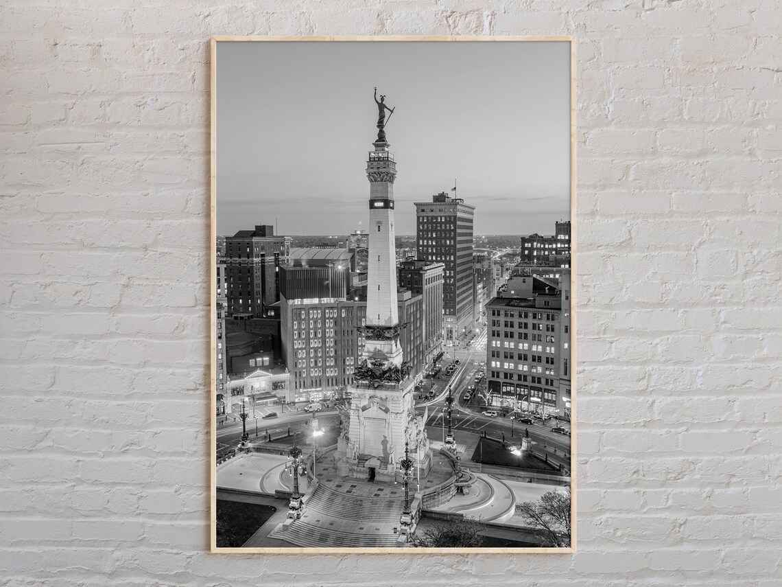 Black And White Indianapolis Photo Art Print