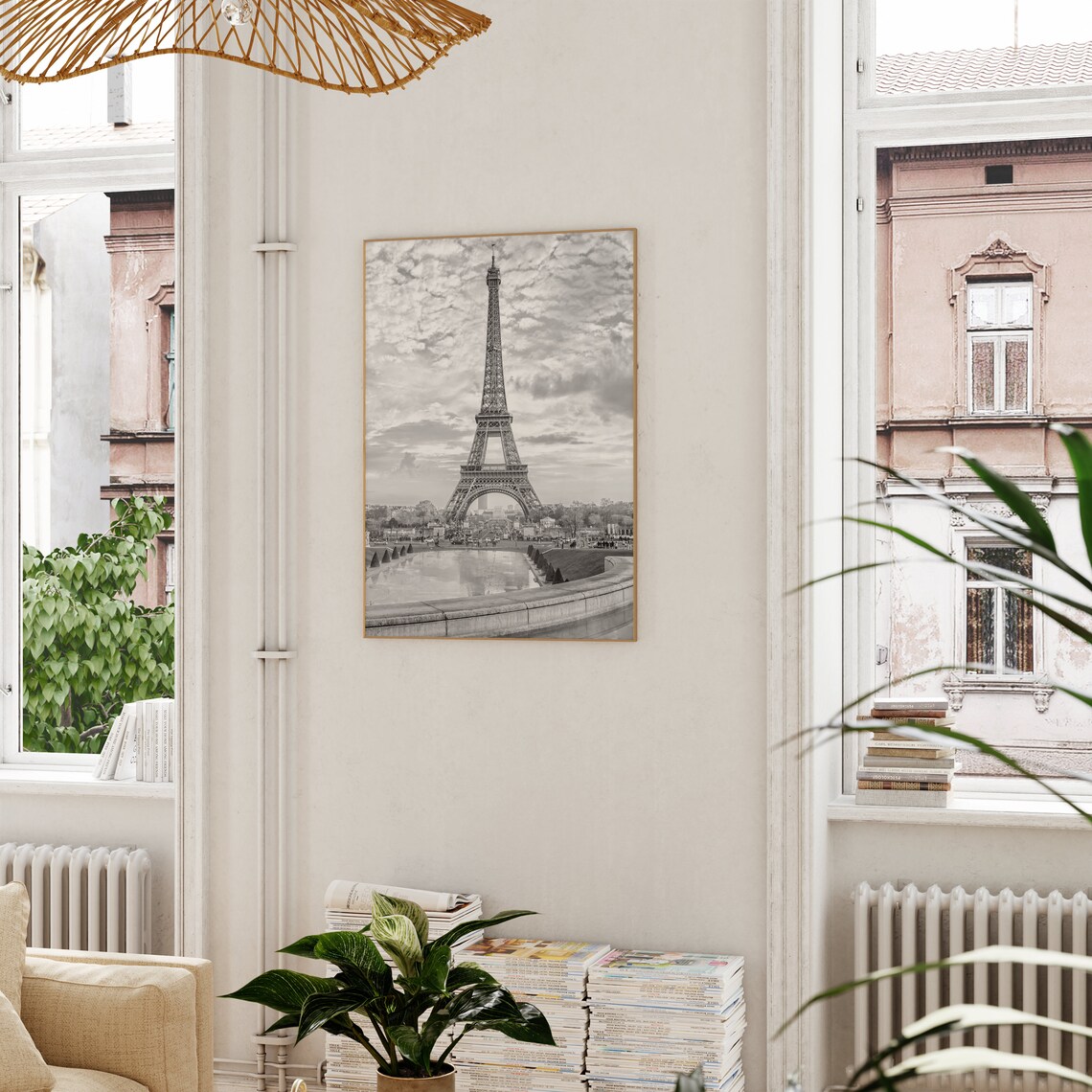 Eiffel Tower Paris Black and White Trocadero View France Travel Poster - Image 3