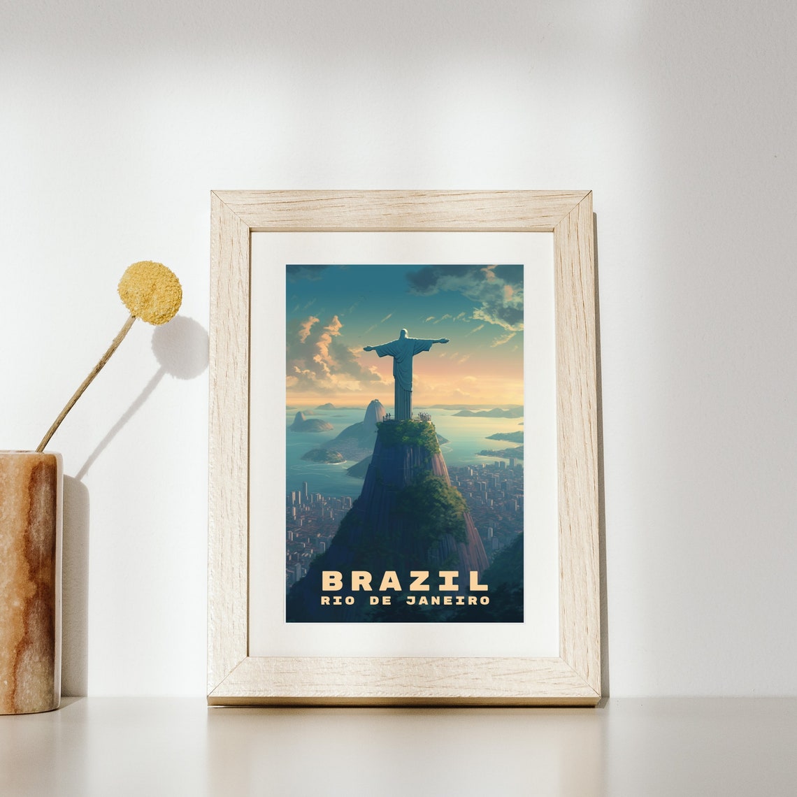 Iconic Christ the Redeemer Rio de Janeiro Brazil Travel Poster - Image 2