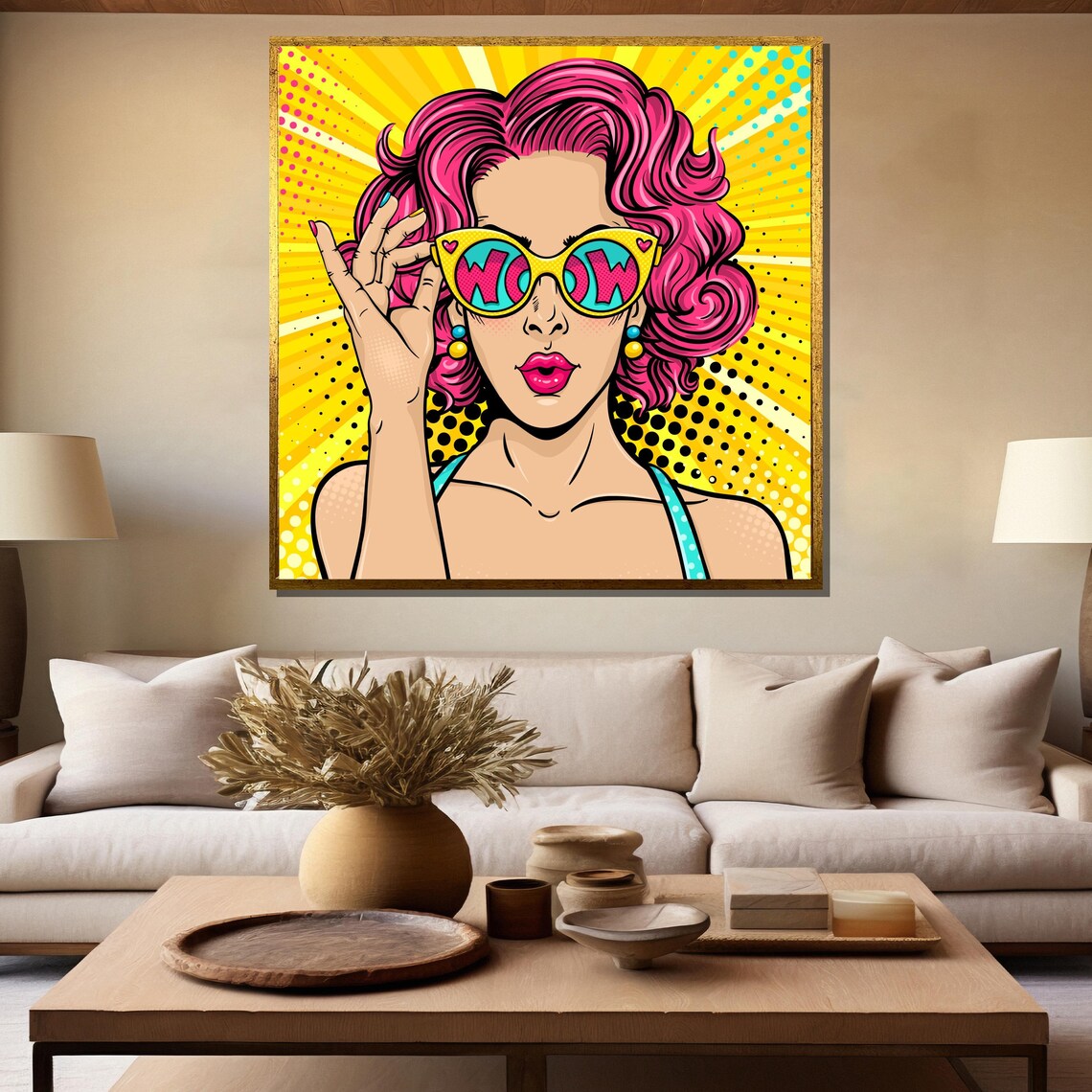 Pop Art Woman With Wow Sunglasses, Retro Poster - Image 5