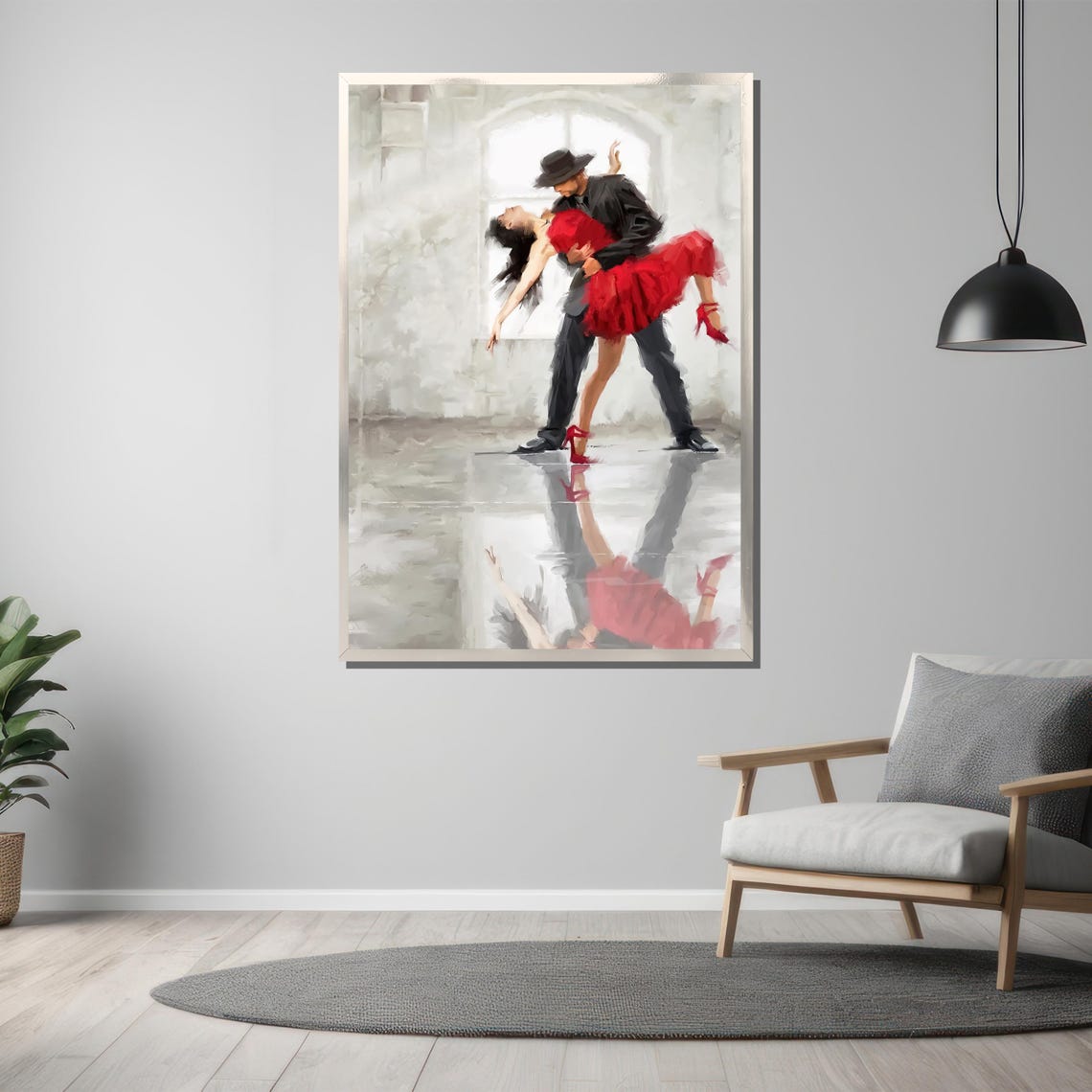 Passionate Tango Dance Painting Romantic Wall Art Gift For Dance Lovers And Elegant Home Decor Enthusiasts - Image 3
