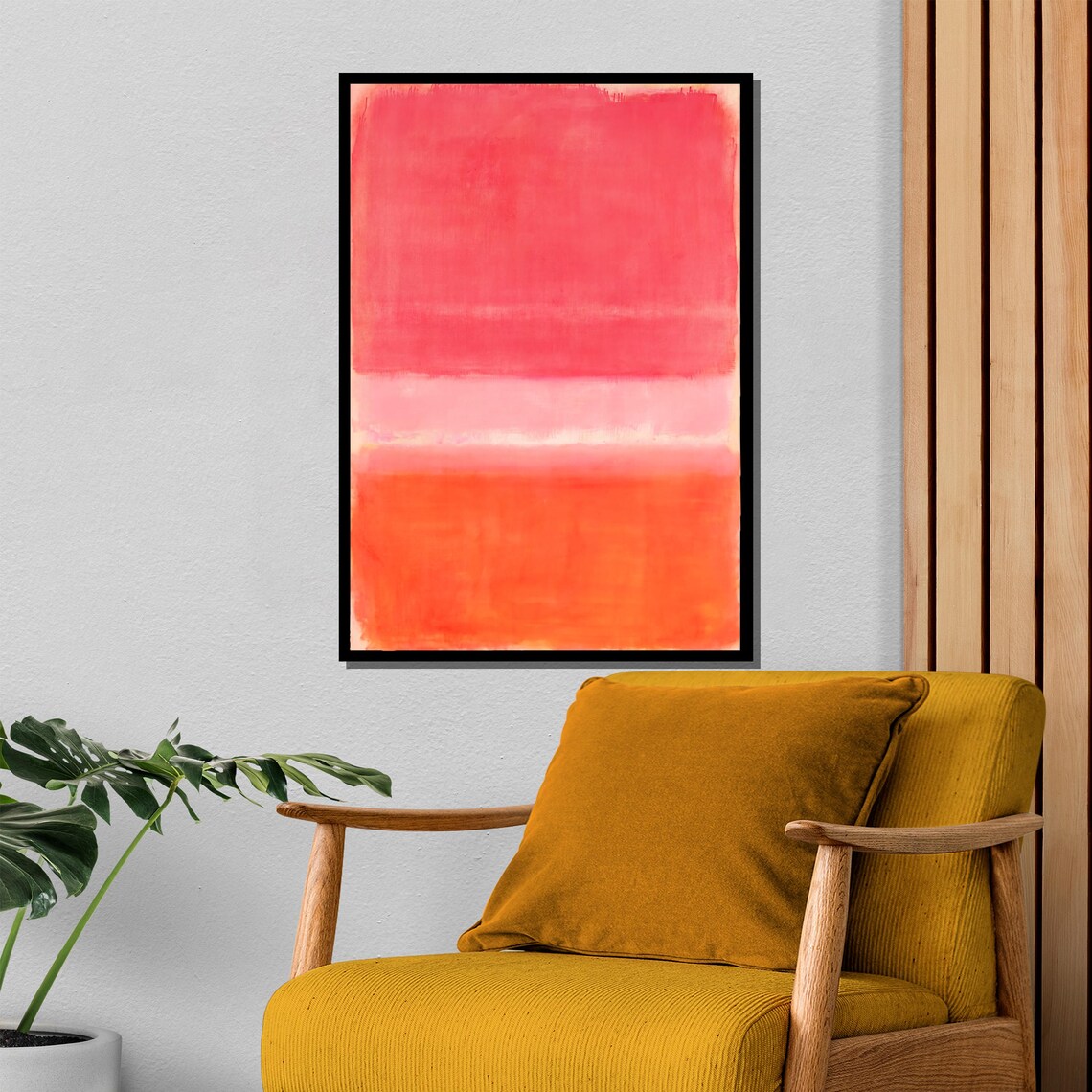 Vibrant Pink Orange And Coral Sunrise Glow Abstract Art Poster - Image 4