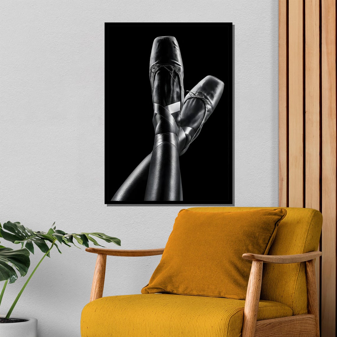 Elegant Black Pointe Shoes Close-Up Minimalist Ballet Photo Poster - Image 4