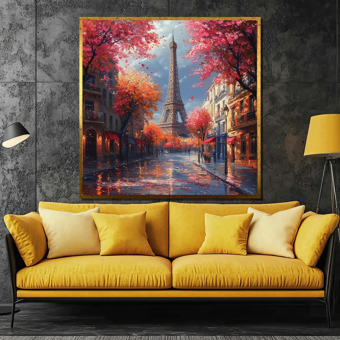 Autumn In Paris, Eiffel Tower Fall Foliage Cityscape