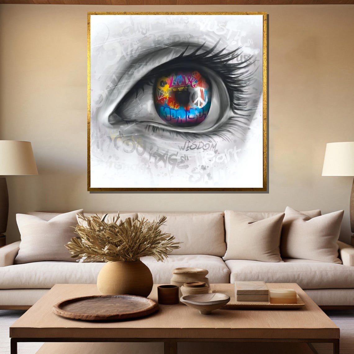 Graffiti Eye Close Up Iris With Peace Sign Street Art Poster - Image 5