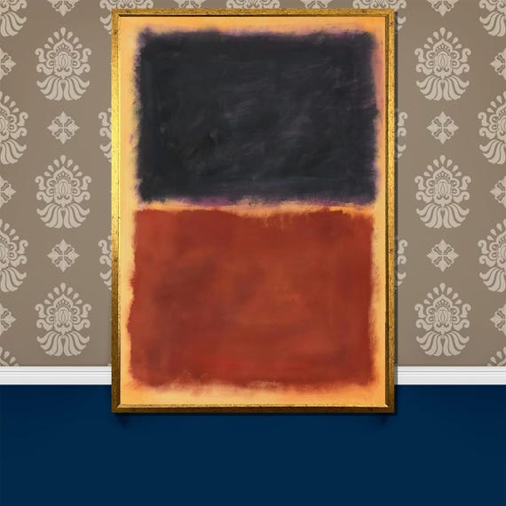Mark Rothko Red And Black Abstract Painting Bold Expressionist Art Gift For Sophisticated Home Interior Decor