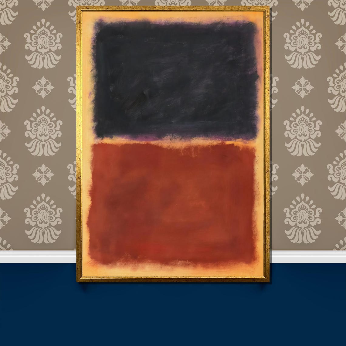 Rothko-Style Black Rust Red Color-Field Abstract Painting Poster