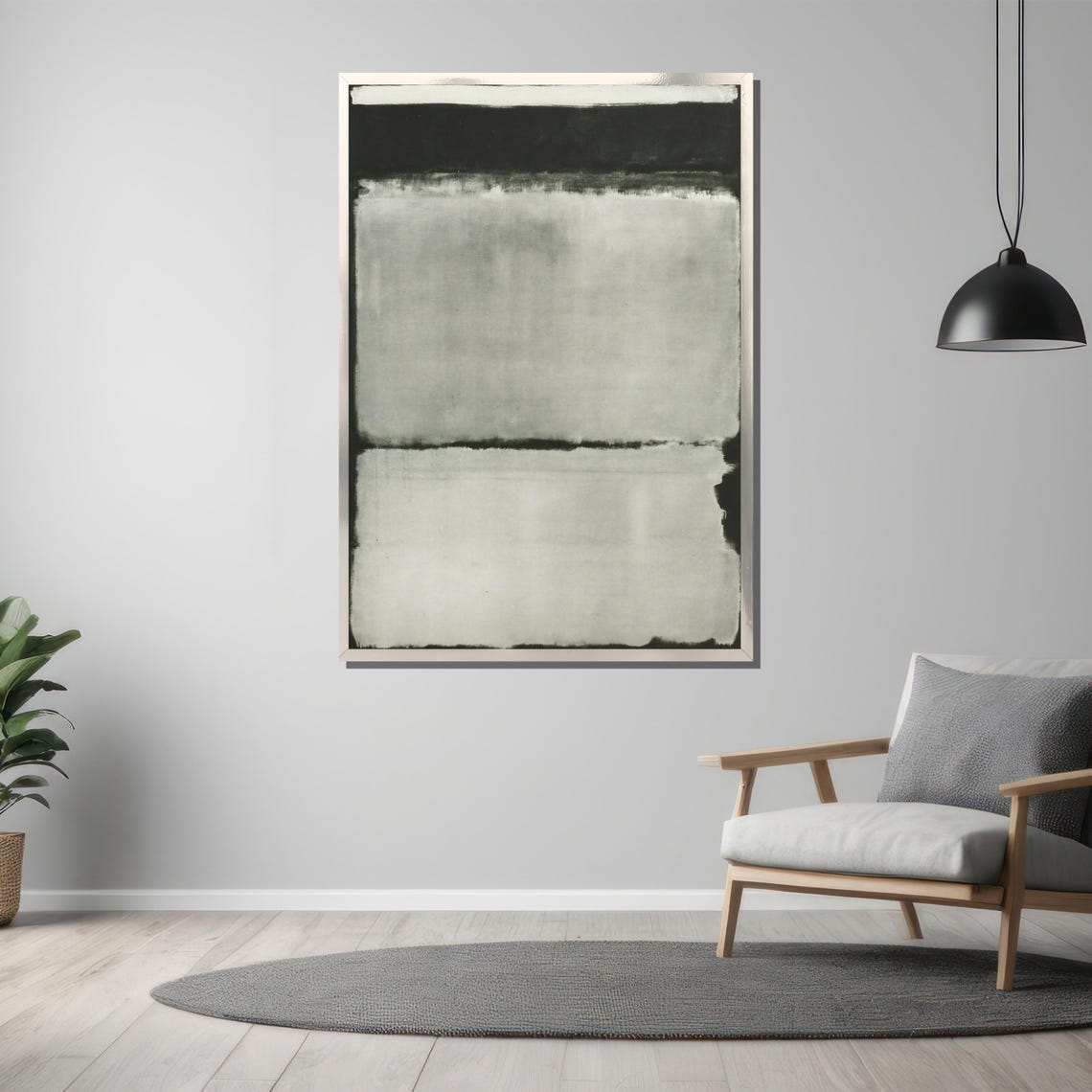 Muted Grey Color Field Abstract In Soft Dove Tones Minimalist Poster - Image 3