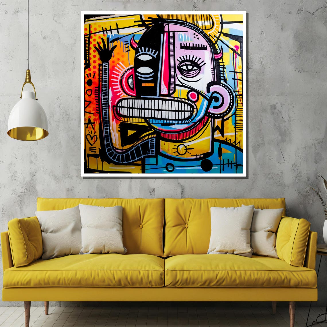Abstract Graffiti Face Neo Expressionist Colorful Style Poster - Image 2