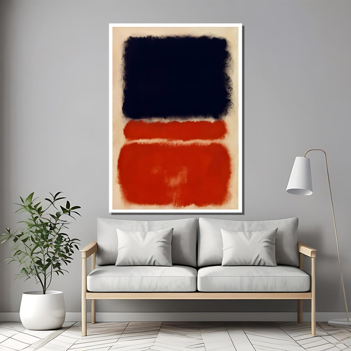 Mark Rothko Bold Red And Black Abstract Painting Iconic Modern Art Gift For Contemporary Spaces - Image 2