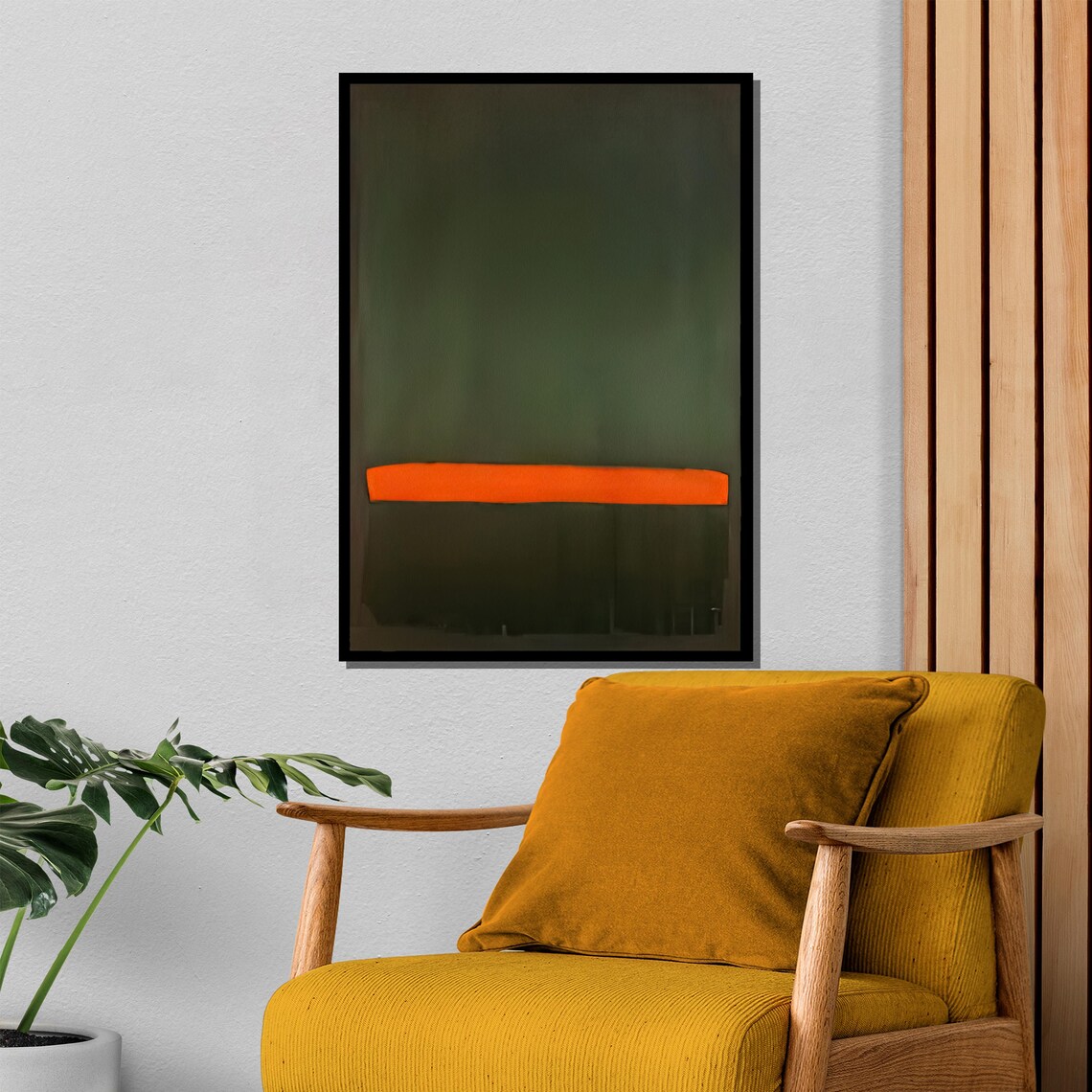 Mark Rothko Deep Green And Orange Painting Striking Modern Abstract Art Gift For Unique Home Or Office Dcor - Image 4
