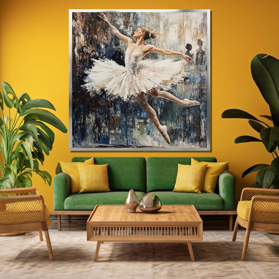Ballet Elegance Painting Graceful Dancer In White Tutu Classical Ballet Wall Art For Sophisticated Home Decor And Gift - Image 3