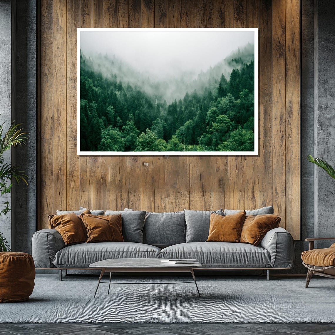 Serene Forest Painting Misty Green Wilderness Landscape Art Gift For Nature Lovers And Peaceful Home Decor - Image 2