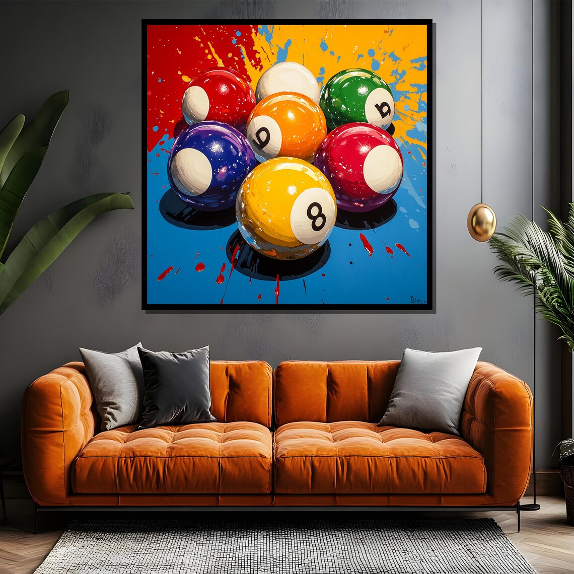 Pop Art Billiards Pool Ball Poster, Game Room - Image 4