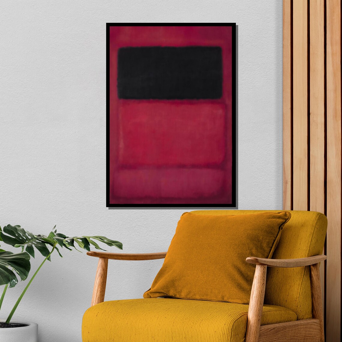 Deep Red and Black Color Block Rothko Inspired Minimalist Poster - Image 4
