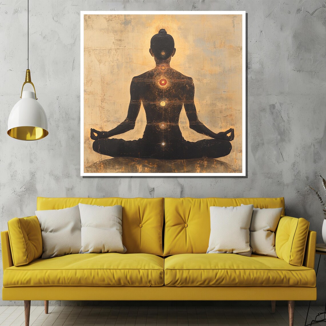 Chakra Meditation Silhouette Spiritual Zen Home Decor Art Poster - Image 2