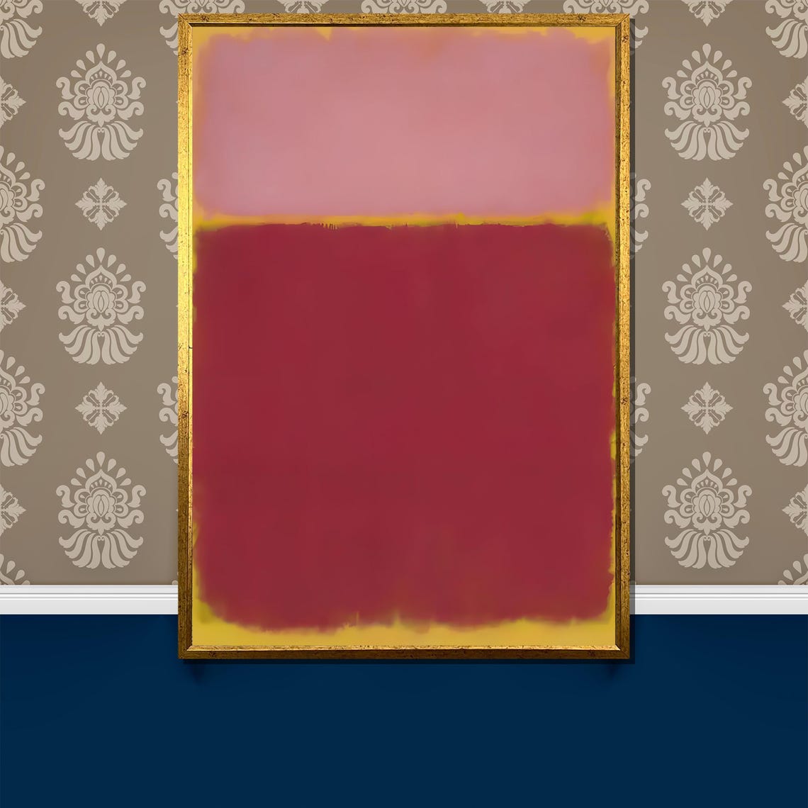 Rothko Style Pink And Deep Red Soft Color Field Abstract Poster