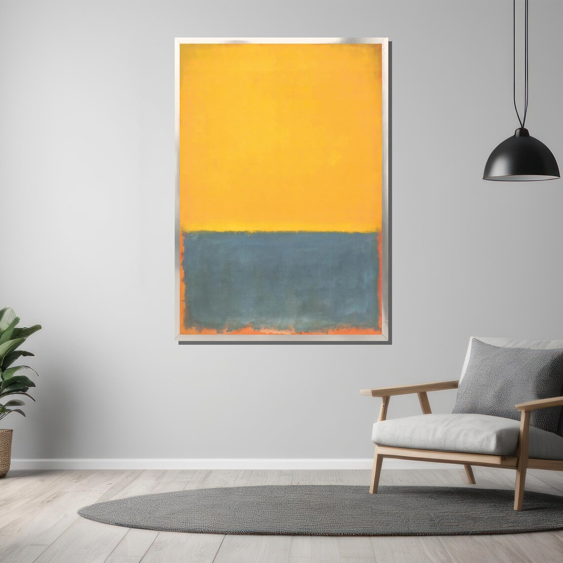 Rothko Style Yellow And Blue Soft Color Field Abstract Poster - Image 3