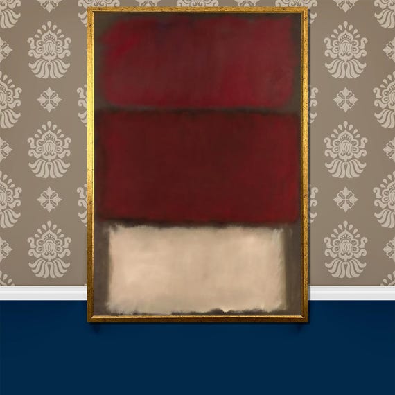 Mark Rothko Deep Red And Neutral Painting Sophisticated Abstract Art Gift For Modern And Elegant Home Decor