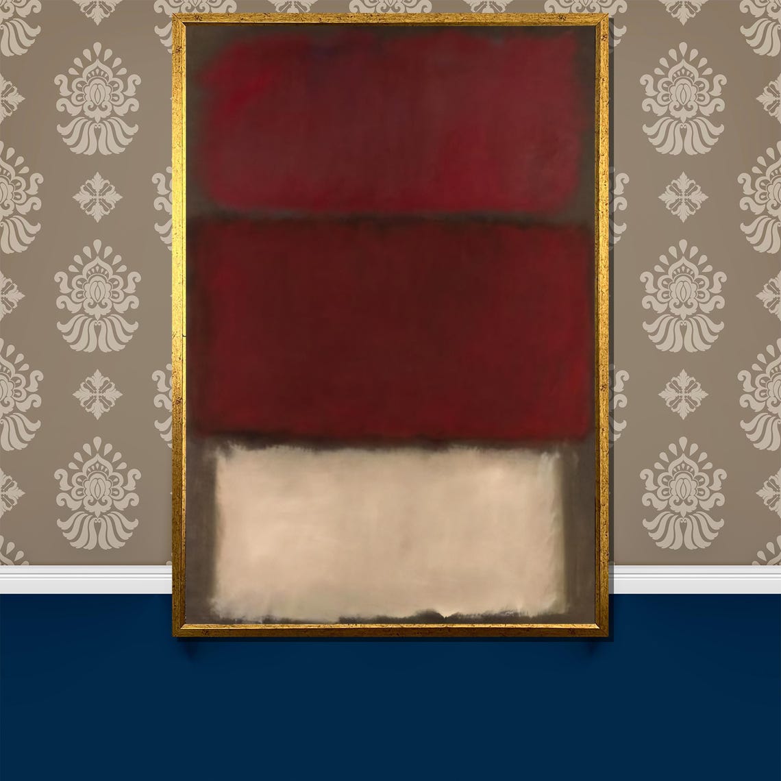 Mark Rothko Deep Red And Neutral Painting Sophisticated Abstract Art Gift For Modern And Elegant Home Decor