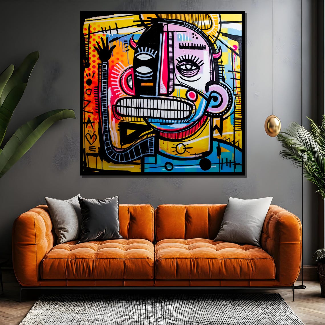 Abstract Graffiti Face Neo Expressionist Colorful Style Poster - Image 4