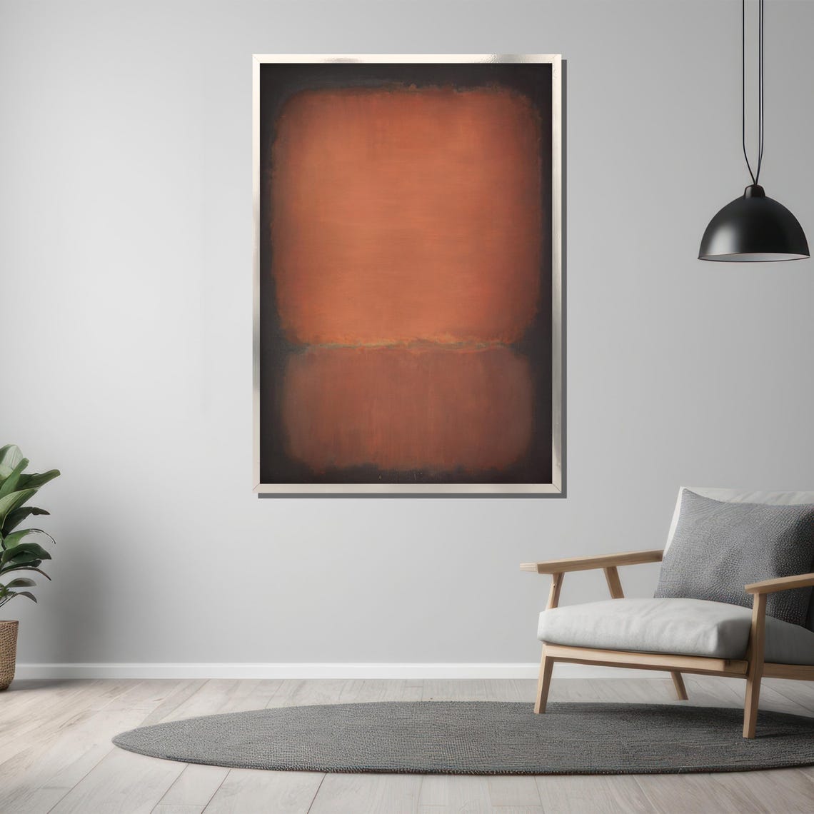 Rothko-Style Warm Brown Terracotta Color-Field Abstract Art Poster - Image 3
