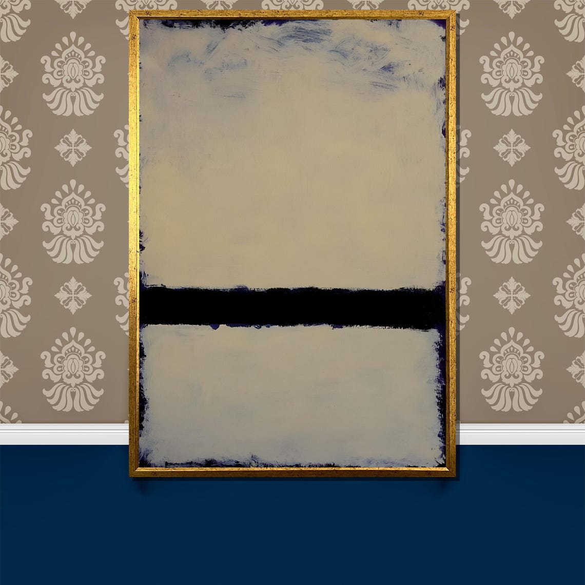 Rothko Style Beige And Black Minimalist Color Field Abstract Poster