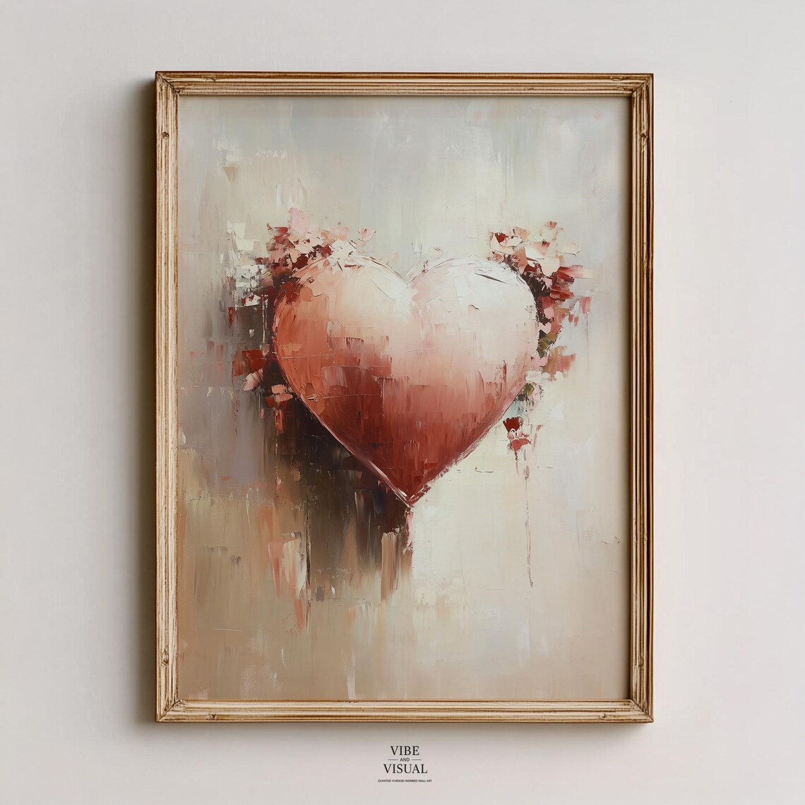 Romantic Heart Painting For Spring Warm Textured Abstract Wall Art Cozy Neutral Decor Blush And Terracotta Palette 401