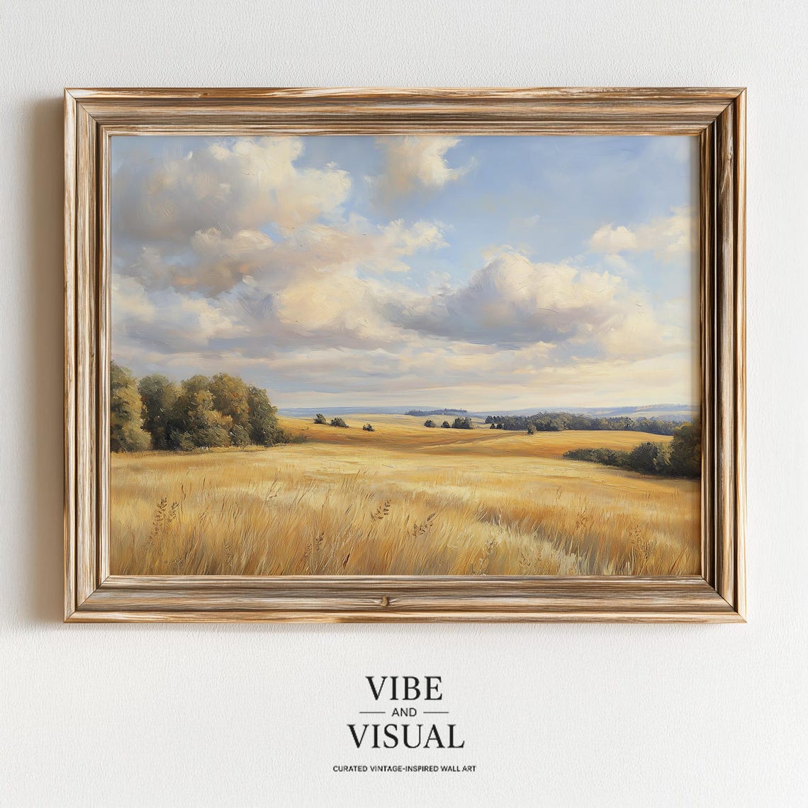 Golden Meadow Grass Countryside Summer Rustic Landscape Poster