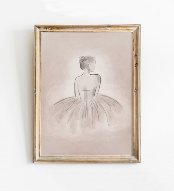 Ballerina Watercolor Print Abstract Ballet Wall Art